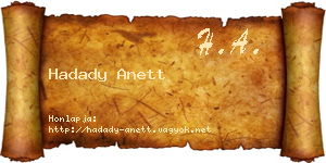 Hadady Anett névjegykártya